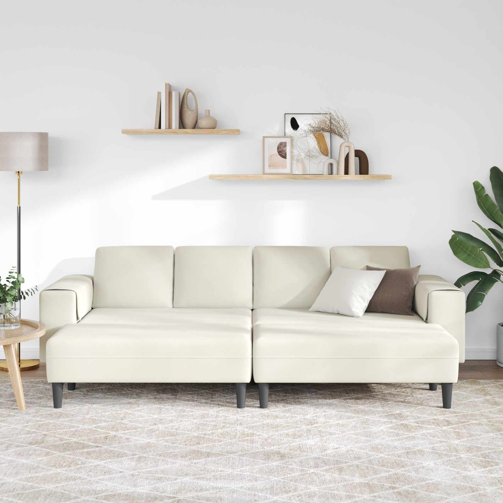 Thumbnail - vidaXL Wohnzimmer Couch 3 pcs Creme