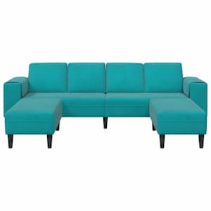 Pohovka do obývacího pokoje 3 pcs Tyrkysová 250 x 188 x 76 cm - obrázek 4