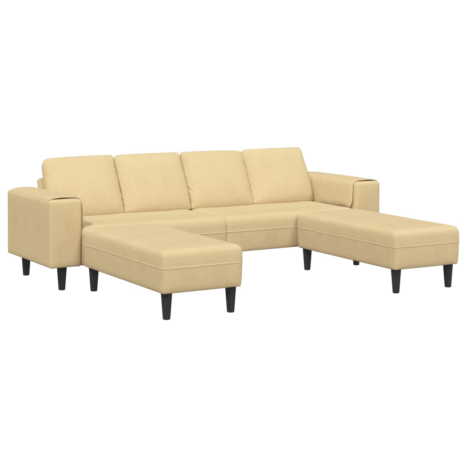 Thumbnail - vidaXL Sofa mit Kissen Grau-Grün 250 x 188 x 76 cm Cordstoff