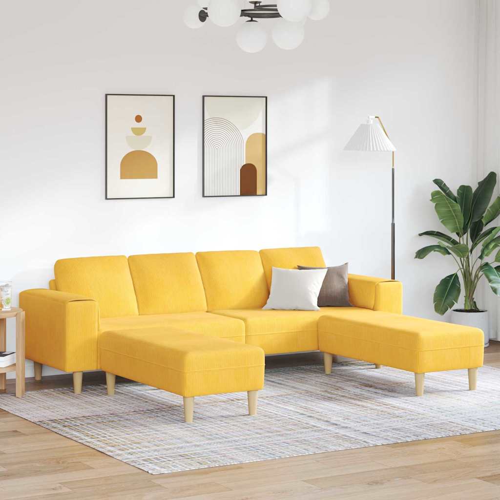 Stof sofa Lys Gul Corduroy stof