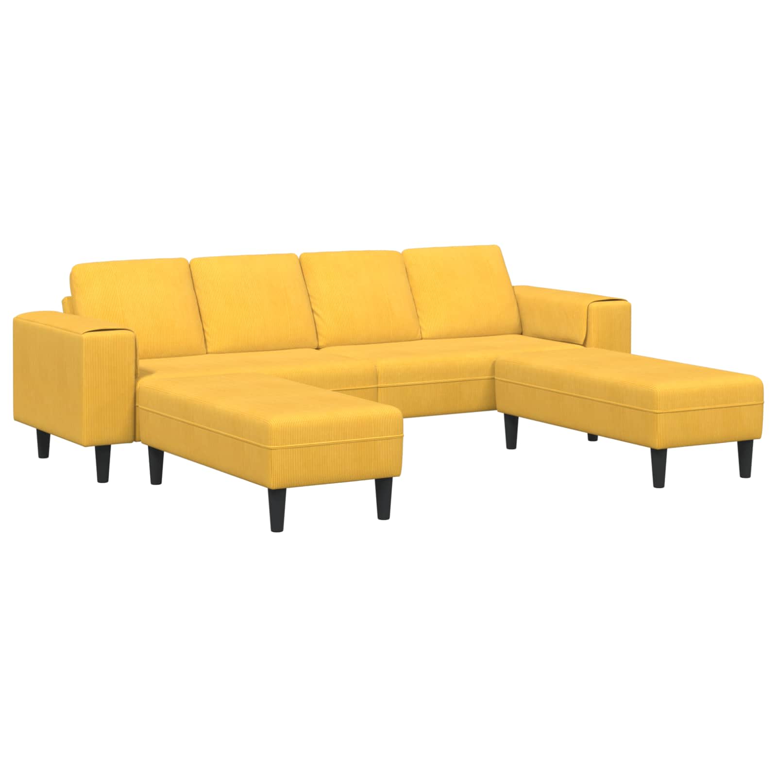 Thumbnail - vidaXL Sofa mit Kissen Helles Gelb 250 x 188 x 76 cm Cordstoff