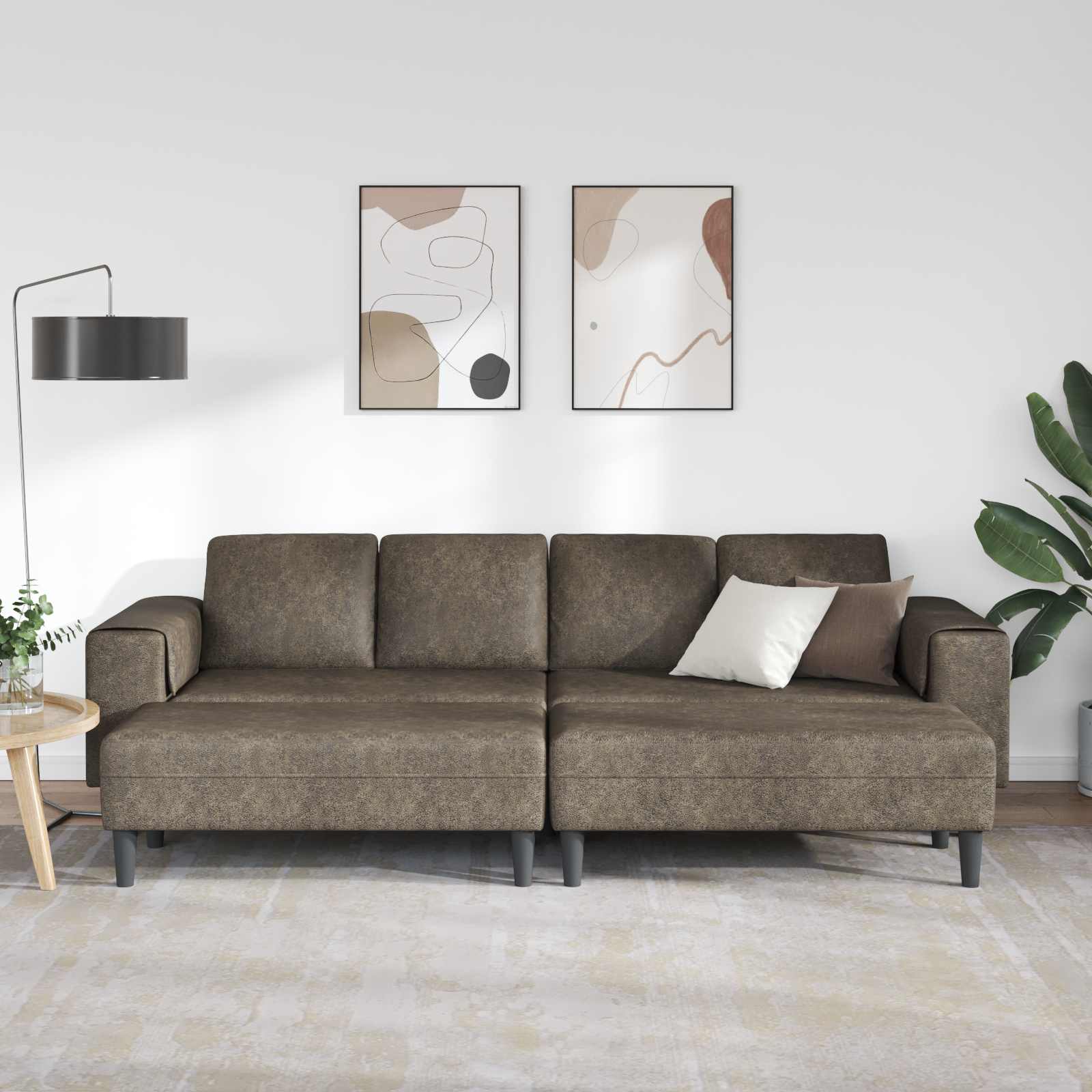 Thumbnail - vidaXL Wohnzimmer Couch 3 pcs Dunkelgrau