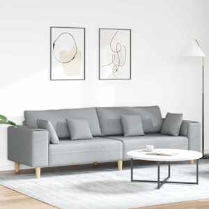 Pohovka s polštářem Světle šedá 250 x 77 x 76 cm textil - obrázek 1