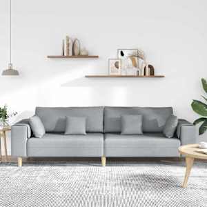 Pohovka s polštářem Světle šedá 250 x 77 x 76 cm textil - obrázek 3