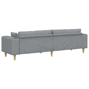 Pohovka s polštářem Světle šedá 250 x 77 x 76 cm textil - obrázek 6