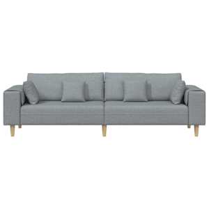 Pohovka s polštářem Světle šedá 250 x 77 x 76 cm textil - obrázek 4