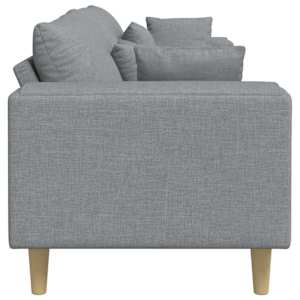 Pohovka s polštářem Světle šedá 250 x 77 x 76 cm textil - obrázek 5
