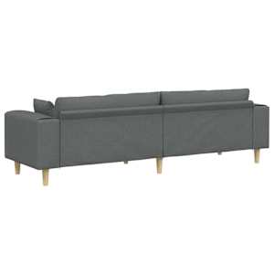 Pohovka s polštářem Tmavě šedá 250 x 77 x 76 cm textil - obrázek 6