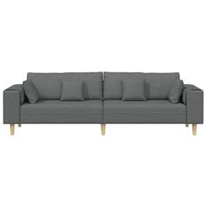 Pohovka s polštářem Tmavě šedá 250 x 77 x 76 cm textil - obrázek 4