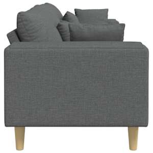 Pohovka s polštářem Tmavě šedá 250 x 77 x 76 cm textil - obrázek 5