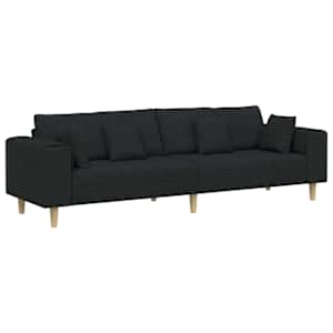 Pohovka s polštářem Černá 250 x 77 x 76 cm textil - obrázek 2