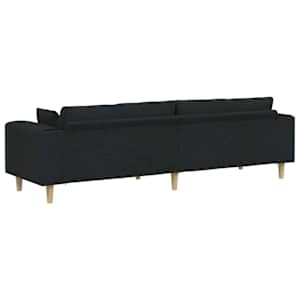 Pohovka s polštářem Černá 250 x 77 x 76 cm textil - obrázek 6