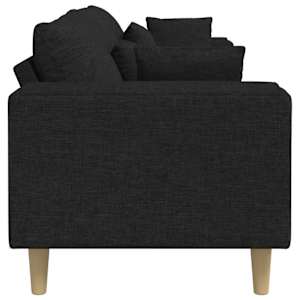 Pohovka s polštářem Černá 250 x 77 x 76 cm textil - obrázek 5