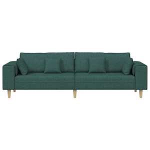 Pohovka s polštářem Tmavě zelená 250 x 77 x 76 cm textil - obrázek 4