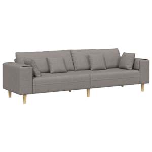 Pohovka s polštářem Taupe 250 x 77 x 76 cm textil - obrázek 2