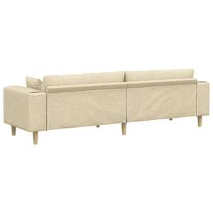 Pohovka s polštářem Krémová 250 x 77 x 76 cm textil - obrázek 6