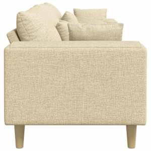 Pohovka s polštářem Krémová 250 x 77 x 76 cm textil - obrázek 5