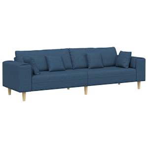Pohovka s polštářem Modrá 250 x 77 x 76 cm textil - obrázek 2