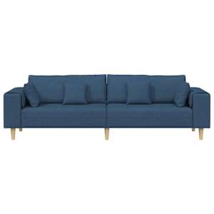 Pohovka s polštářem Modrá 250 x 77 x 76 cm textil - obrázek 4