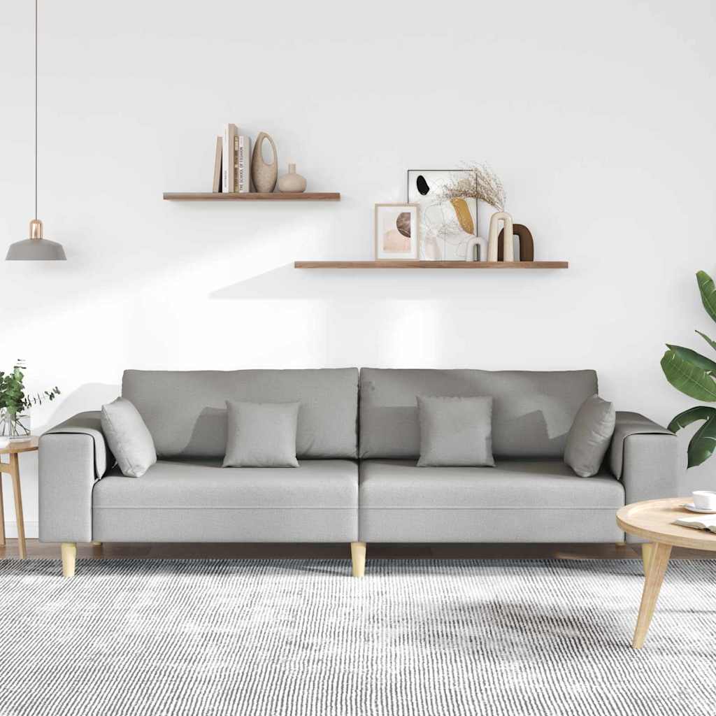 vidaXL Stoffen Bank met kussen Wolkengrijs 208 cm Stof