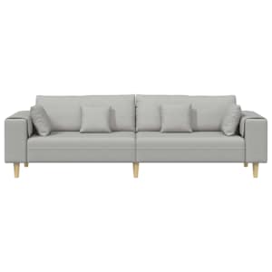 Pohovka s polštářem Oblačno šedá 250 x 77 x 76 cm textil - obrázek 4