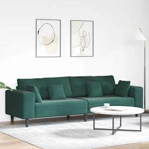 Pohovka s polštářem Tmavě zelená 250 x 77 x 76 cm samet - obrázek 1