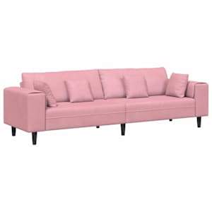 vidaXL Diivan Roosa 250 x 77 x 76 cm Samet