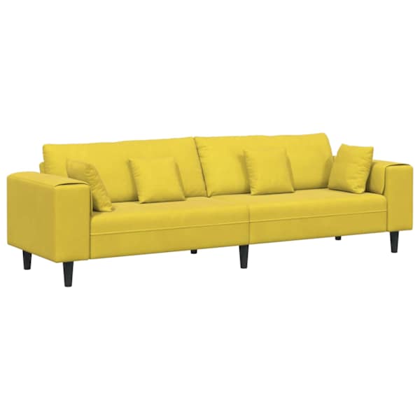 vidaXL Diivan Kollane 250 x 77 x 76 cm Samet