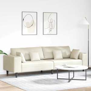 Kavč krema 250 x 77 x 76 cm Žamet