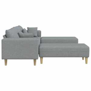 Pohovka s polštářem 3 pcs Světle šedá textil - obrázek 5