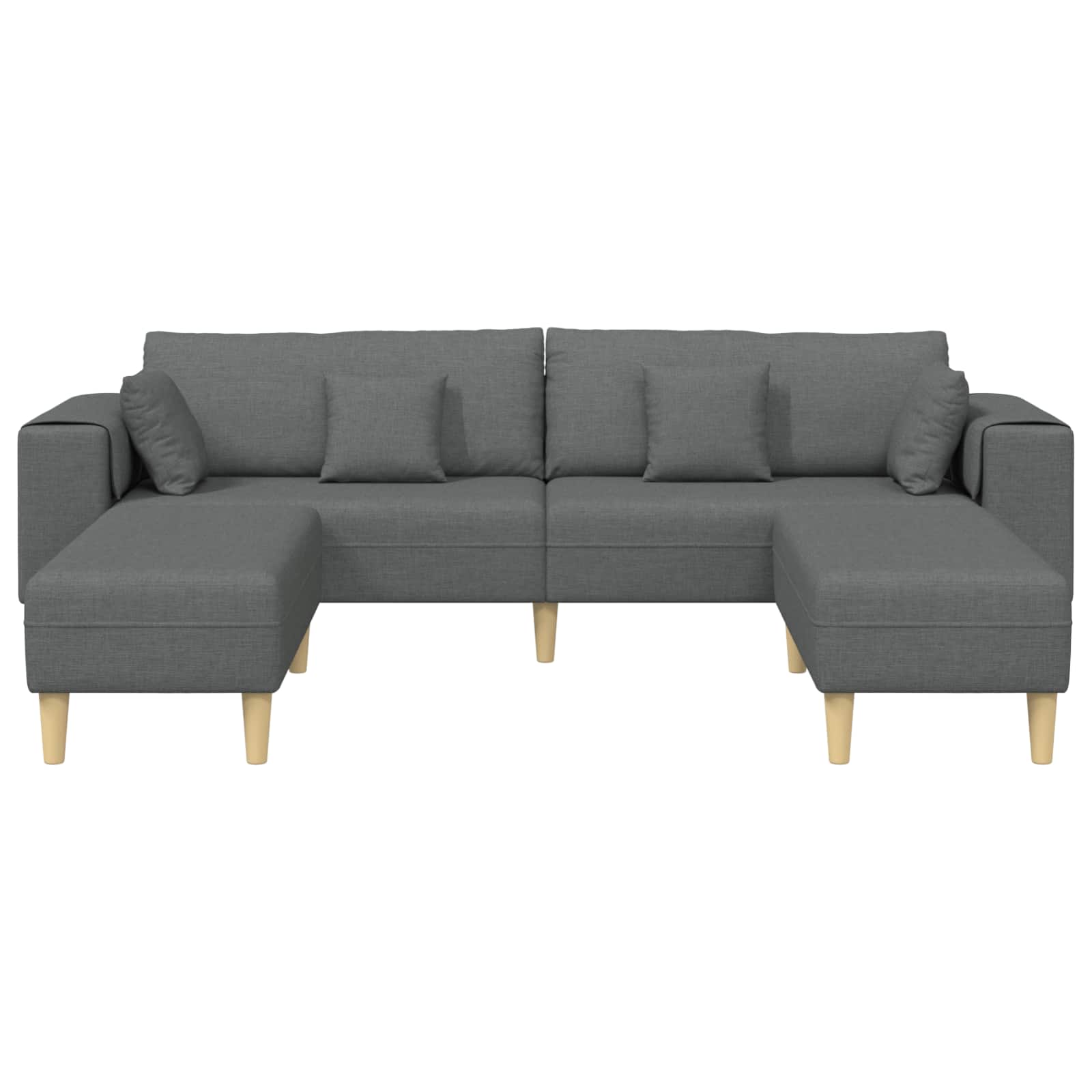 Thumbnail - vidaXL Sofa mit Kissen 3 pcs Dunkelgrau Stoff