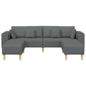 Pohovka s polštářem 3 pcs Tmavě šedá textil - obrázek 4