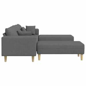 Pohovka s polštářem 3 pcs Tmavě šedá textil - obrázek 5