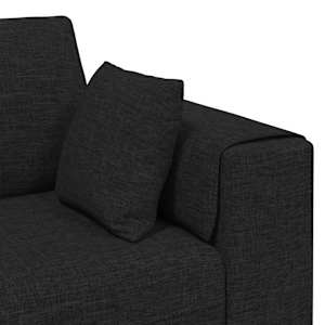 Pohovka s polštářem 3 pcs Černá textil - obrázek 7