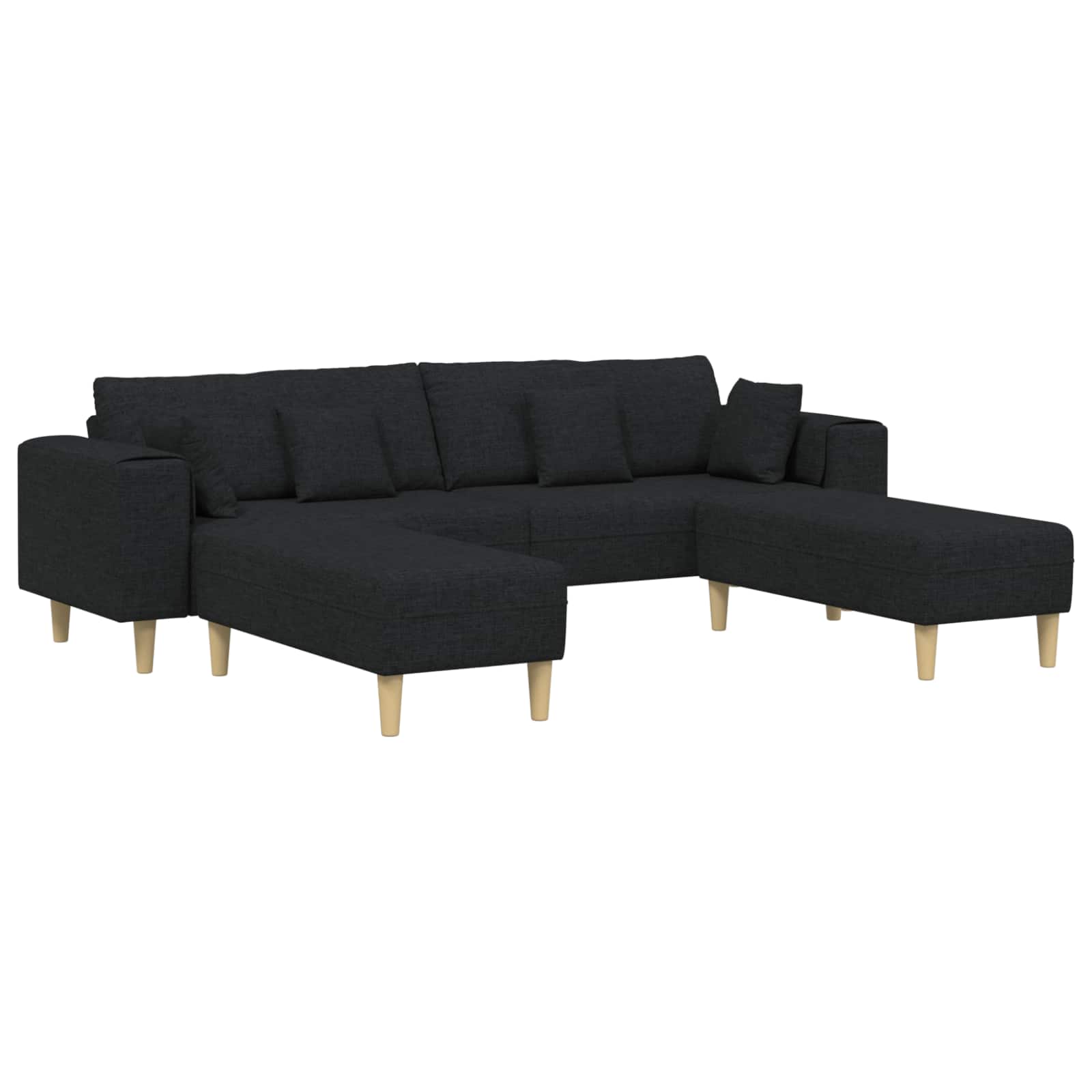 Thumbnail - vidaXL Sofa mit Kissen 3 pcs Schwarz Stoff