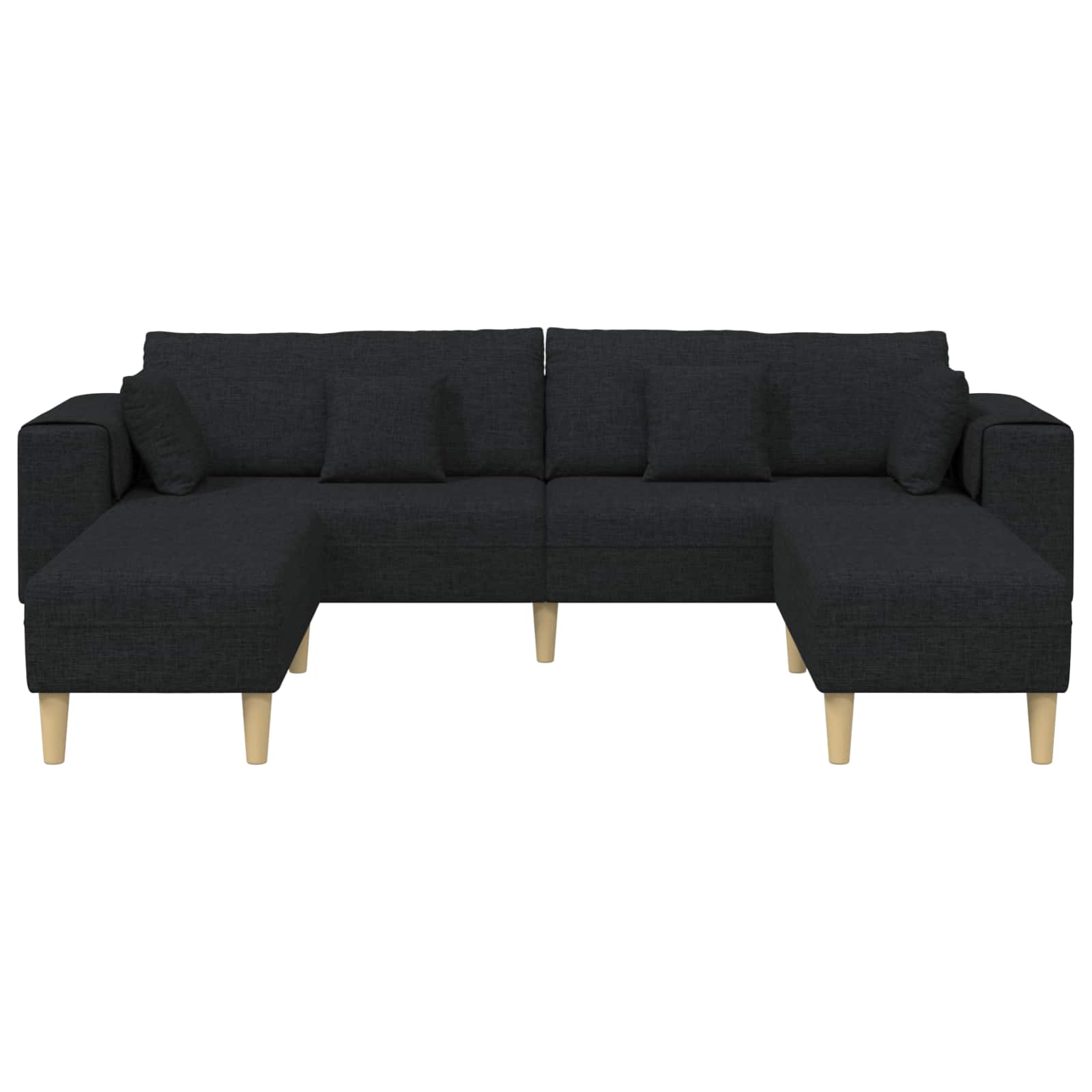 Thumbnail - vidaXL Sofa mit Kissen 3 pcs Schwarz Stoff
