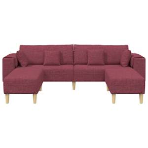 Pohovka s polštářem 3 pcs Víno Červené textil - obrázek 4