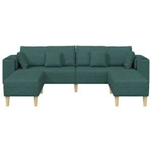 Pohovka s polštářem 3 pcs Tmavě zelená textil - obrázek 4