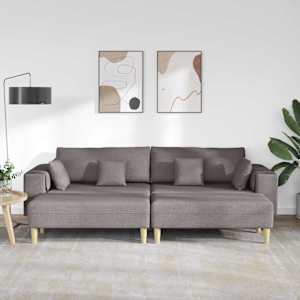 Pohovka s polštářem 3 pcs Taupe textil - obrázek 3