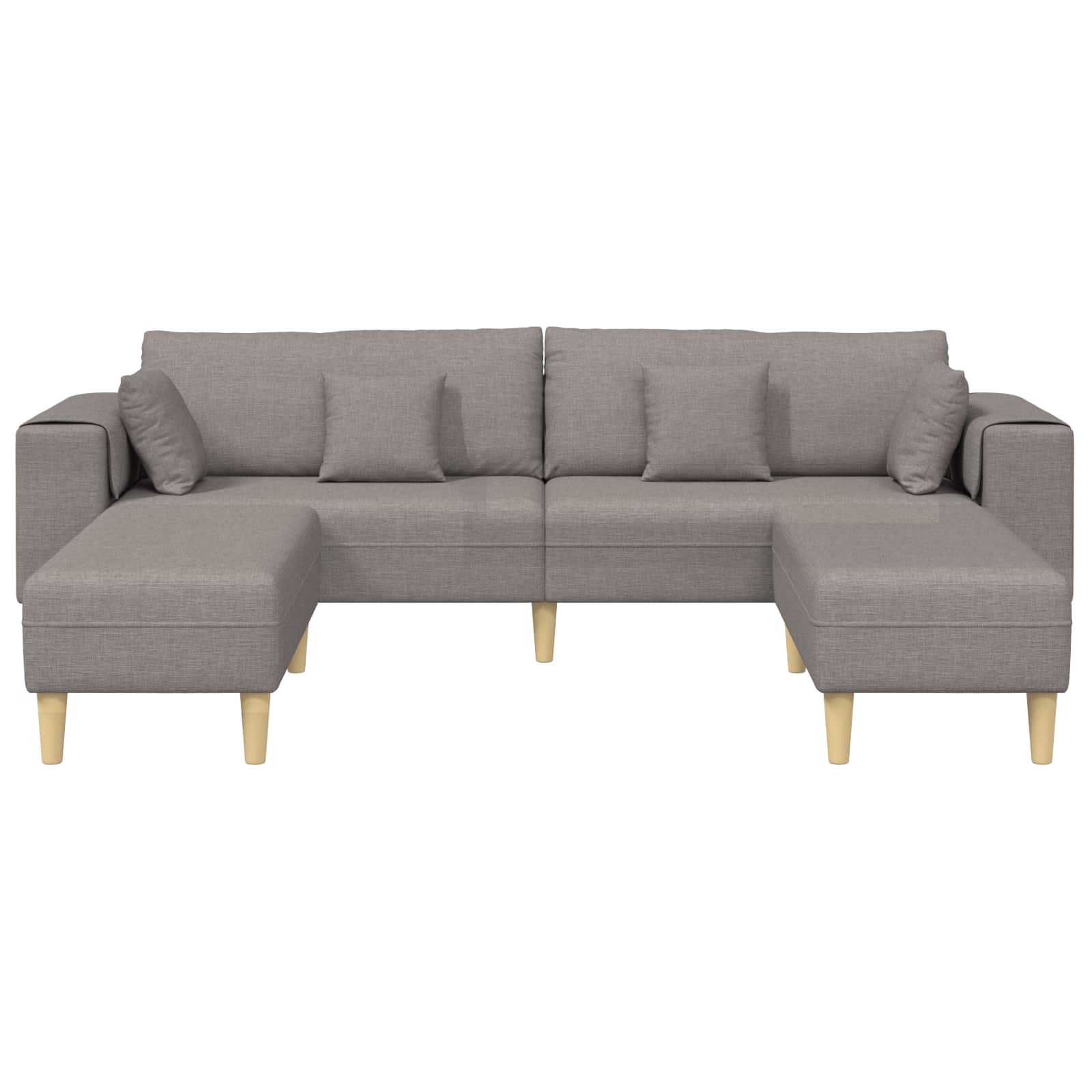 Thumbnail - vidaXL Sofa mit Kissen 3 pcs Taupe Stoff