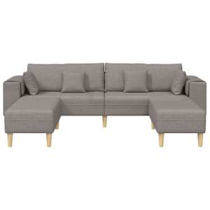 Pohovka s polštářem 3 pcs Taupe textil - obrázek 4