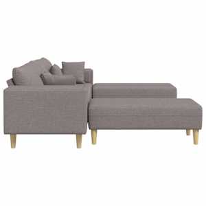 Pohovka s polštářem 3 pcs Taupe textil - obrázek 5
