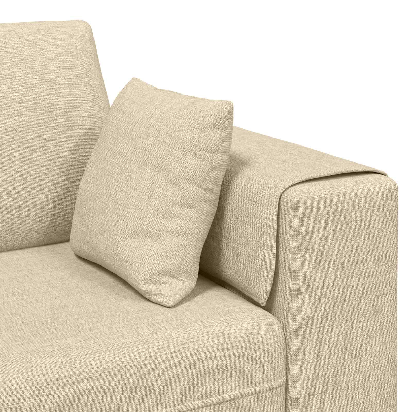 Sofa 3 Stk. Creme Stoff – Ansicht 7