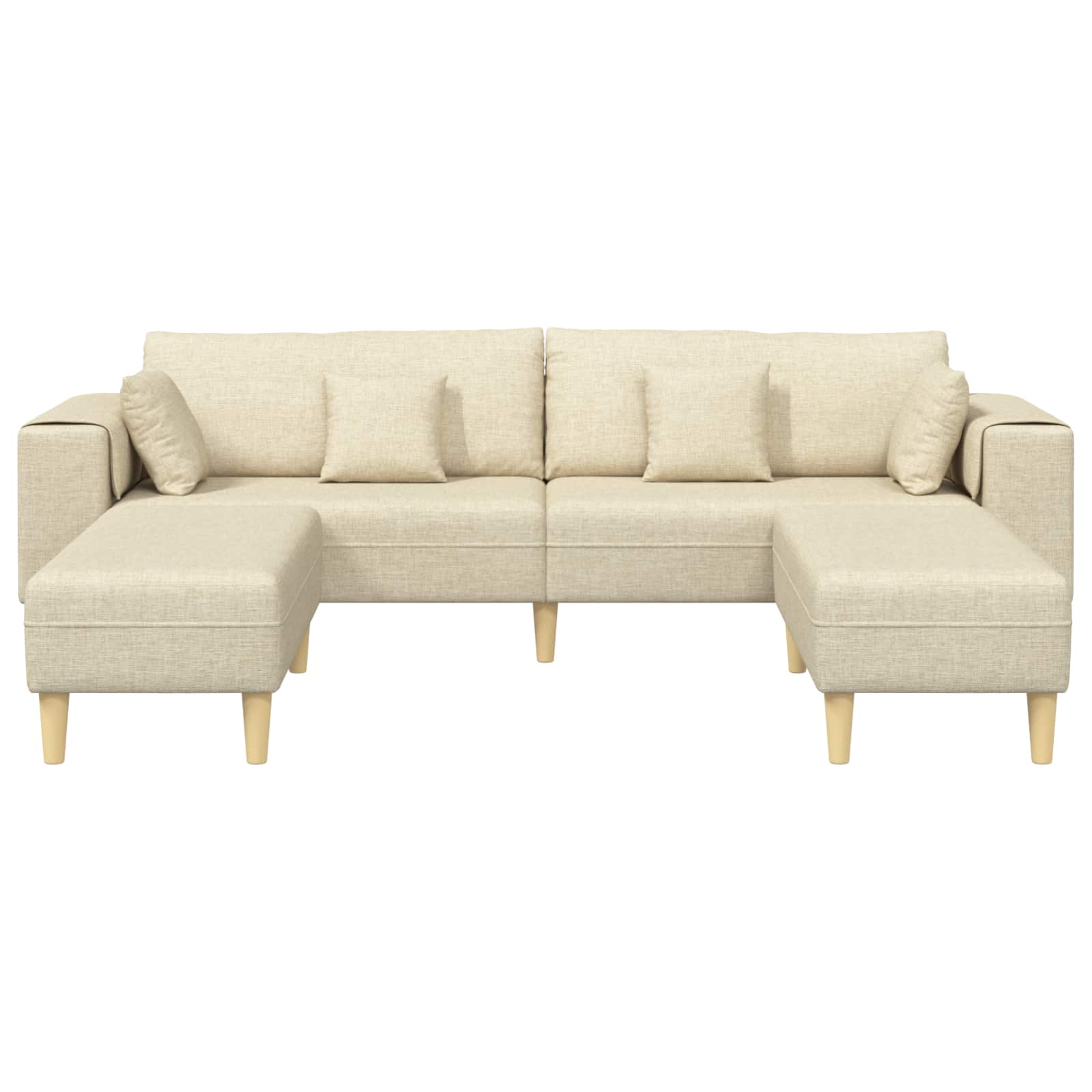 Sofa 3 Stk. Creme Stoff – Ansicht 4