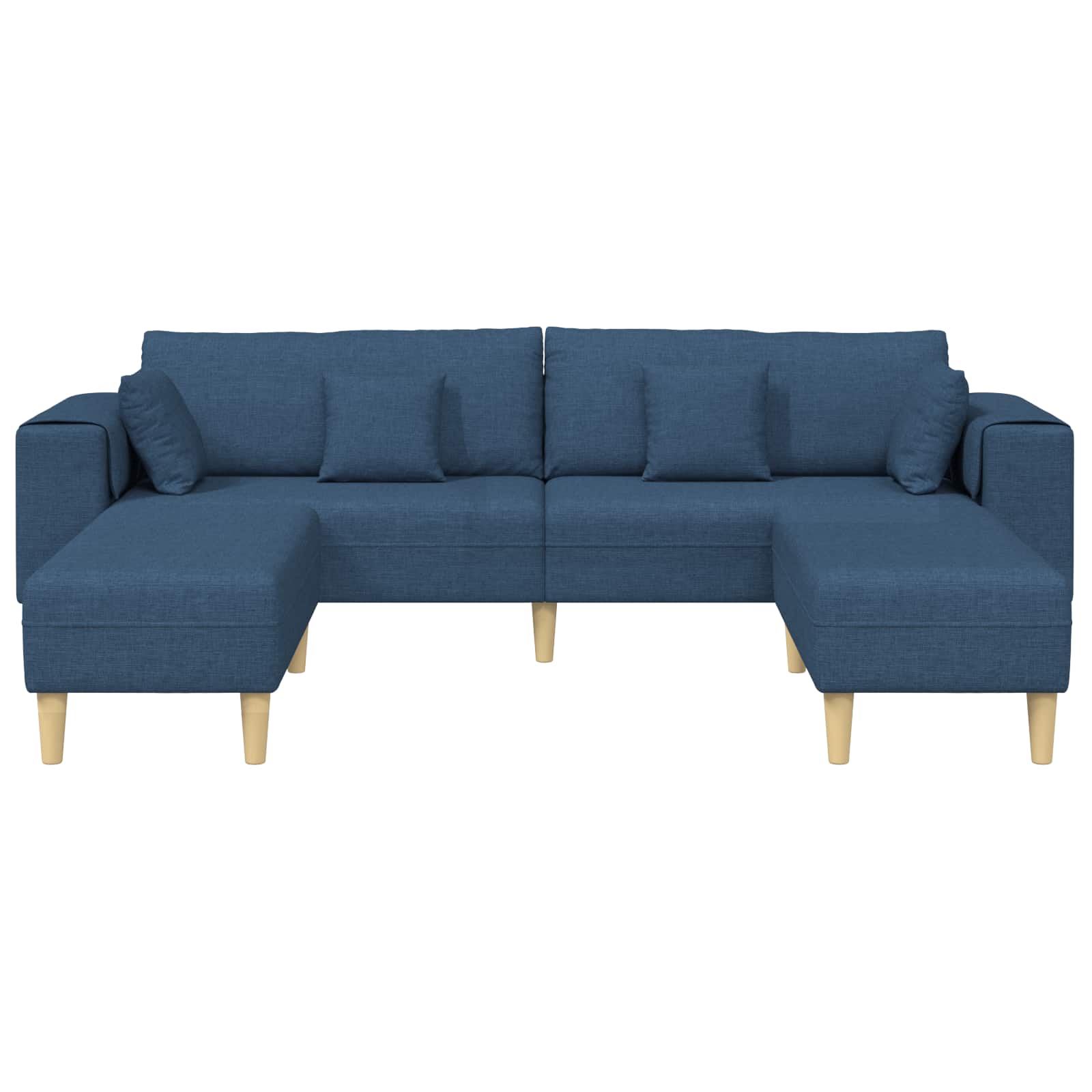 vidaXL Kavč z blazino 3 pcs Modra blago - slika 4