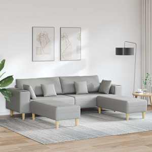Kavč 3 pcs Oblačno siva 250 x 188 x 76 cm blago