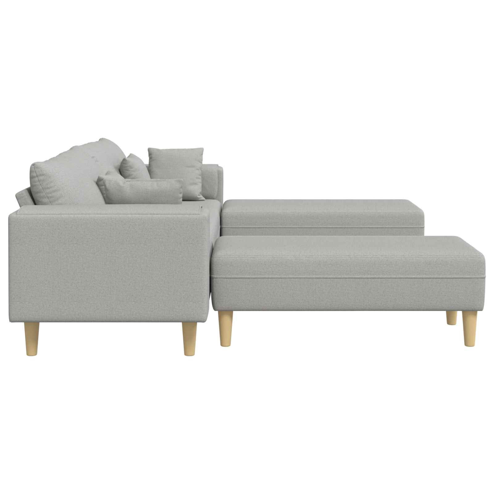 Thumbnail - vidaXL Sofa mit Kissen 3 pcs Wolkengrau Stoff
