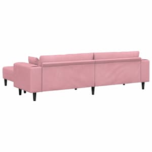 Pohovka 3 pcs Růžová 250 x 188 x 76 cm samet - obrázek 6