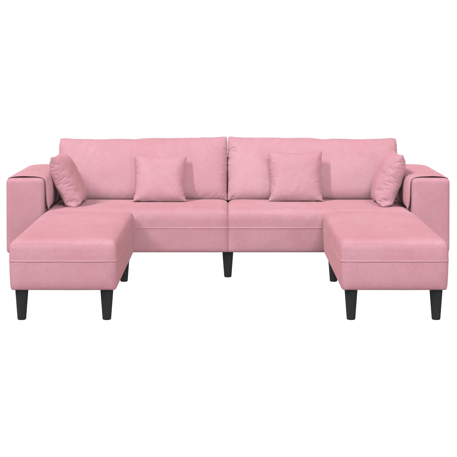 Kavč 3 pcs Roza 250 x 188 x 76 cm Žamet - slika 4