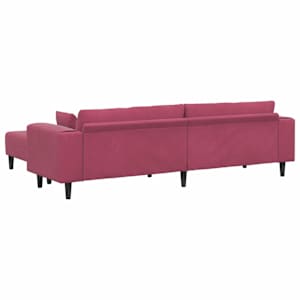 Pohovka s polštářem 3 pcs Víno Červené samet - obrázek 6